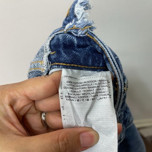 Mango Cameo Relaxed Straight Step Waist Raw Hem Jeans sz 6 - Picture 11 of 16